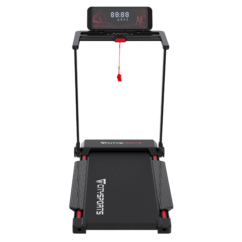 CITYSPORTS HG2-8 Treadmill with Bosch Motor 1400W, 1–8 km/h, 7.7% | Foldable, Black