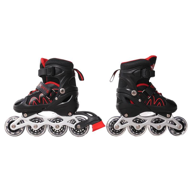 CITYSPORTS LB2 Adjustable Inline Skates – Black/Red · Front Flash Wheel · Aluminum Frame